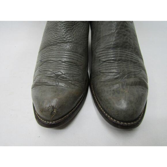 Cowtown Mens Size 7.5 EE Gray Leather Bullhide Cowboy Western Boots main image 6